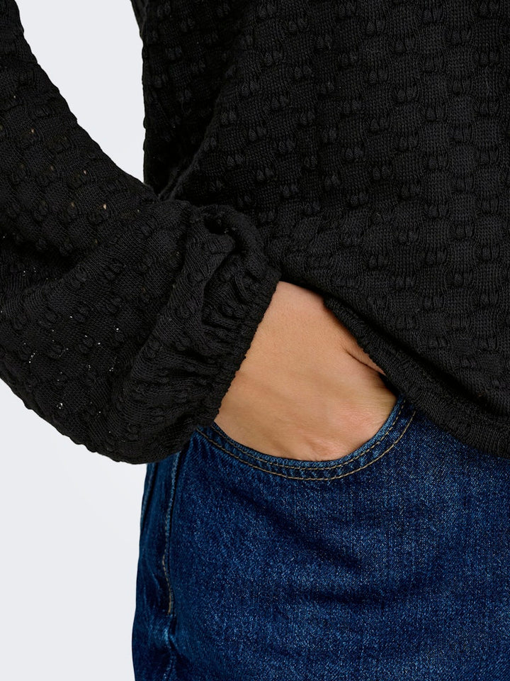 Onlbelle Life L/s Top Jrs - Zwart