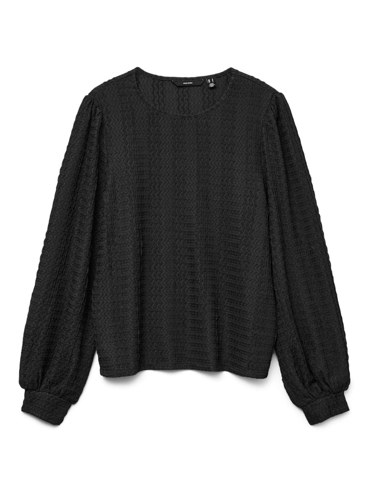 Vmjasmin Ls O-neck Top Jrs Ga - Zwart