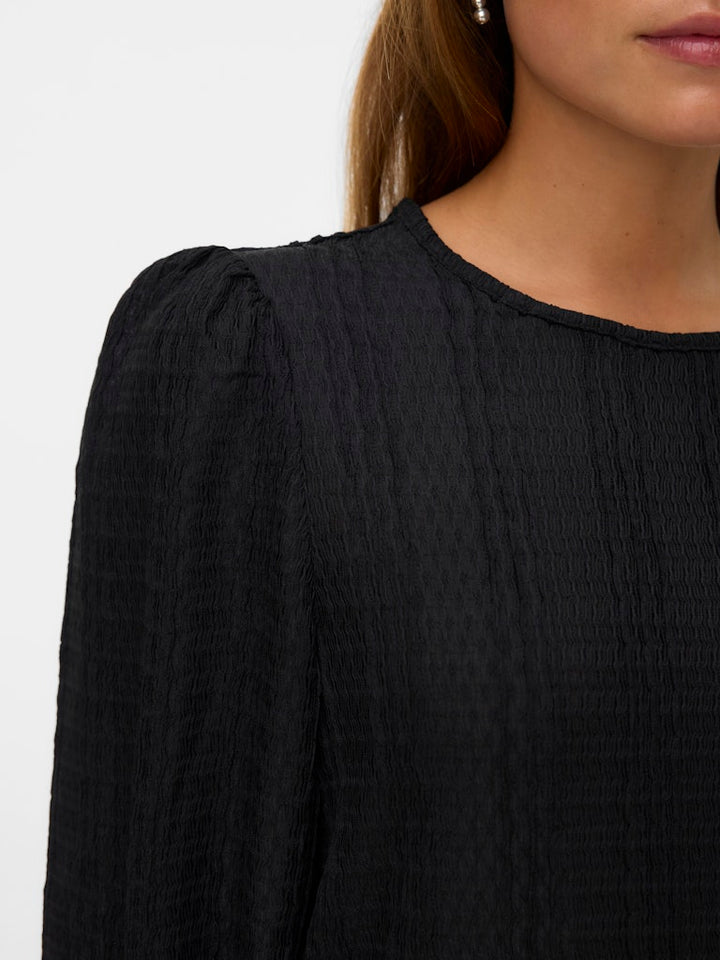 Vmjasmin Ls O-neck Top Jrs Ga - Zwart