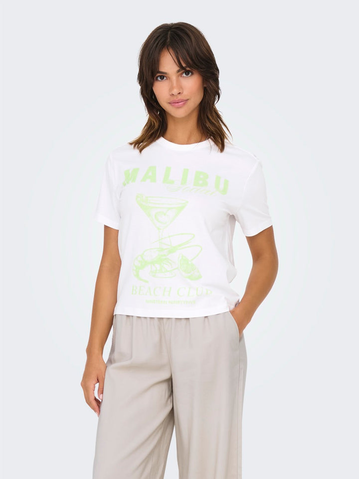 Onldina Life S/s Club Top Box Jrs - Wit