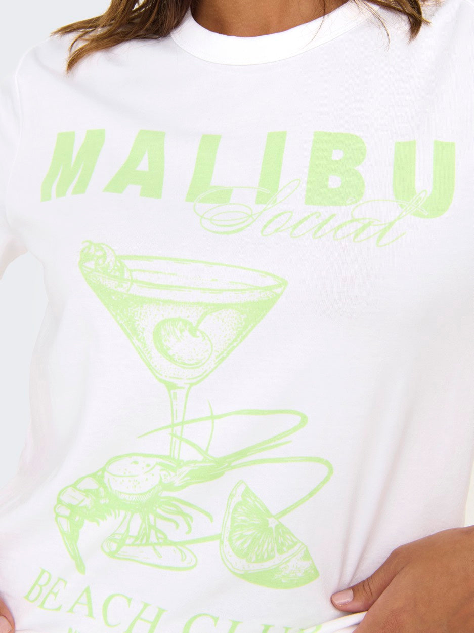 Onldina Life S/s Club Top Box Jrs - Wit