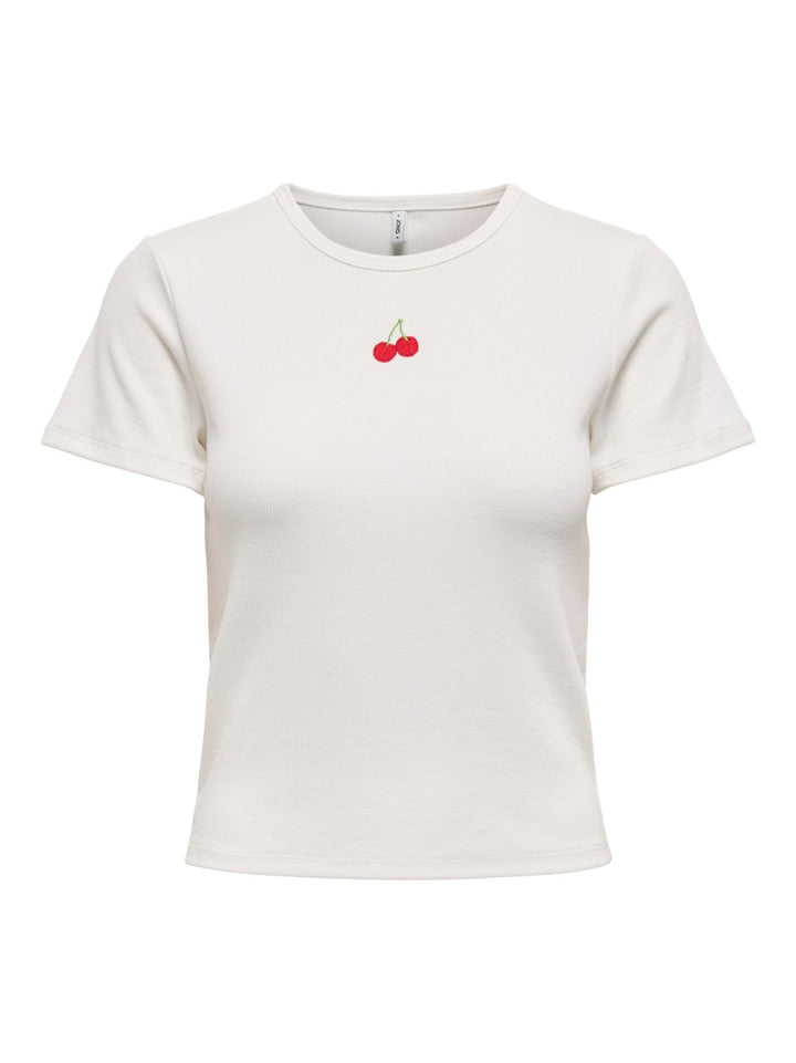 Onldaniella Ss Rib Top - Off-white