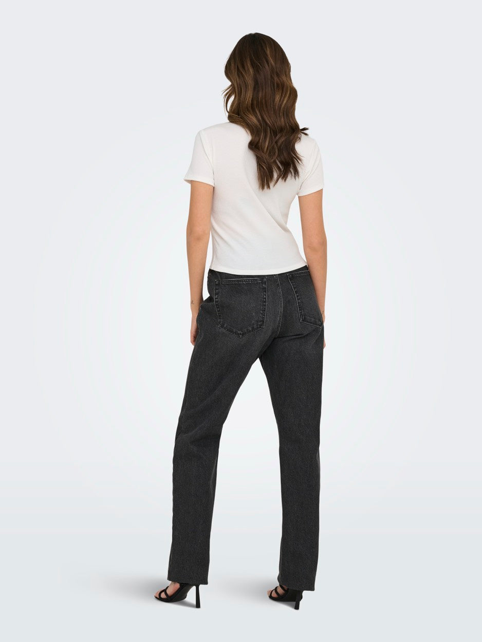 Onldaniella Ss Rib Top - Off-white