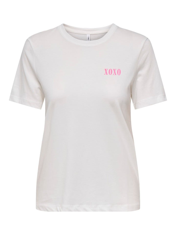 Onllotte Life Reg S/s Not Top Box J - Off-white