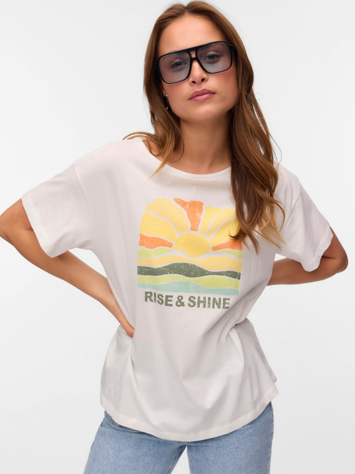 Vmdina S/s Boat Neck Top Jrs Btq Ga - Off-white