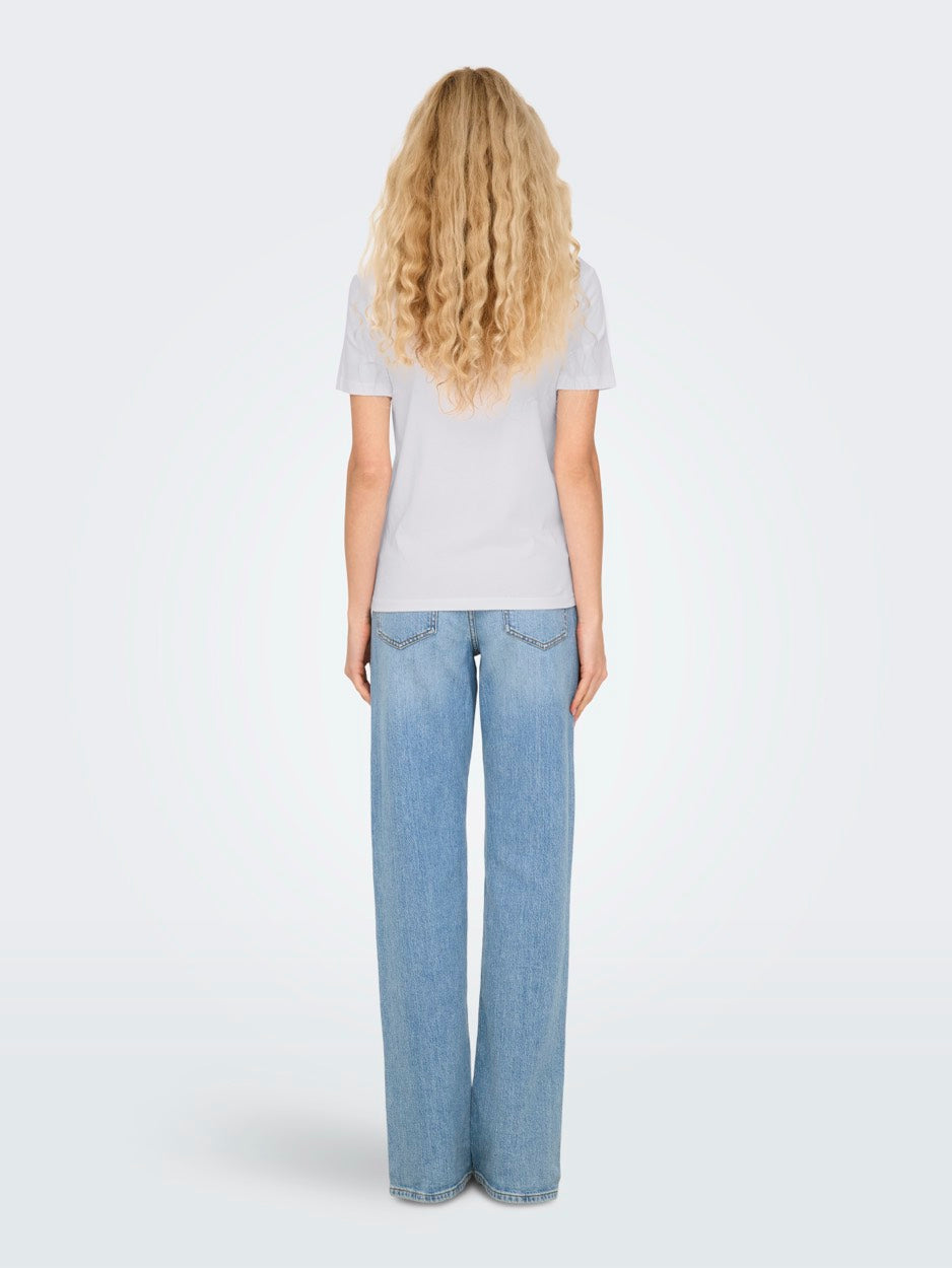 Onlariya Life Reg S/s Love Top Box - Off-white