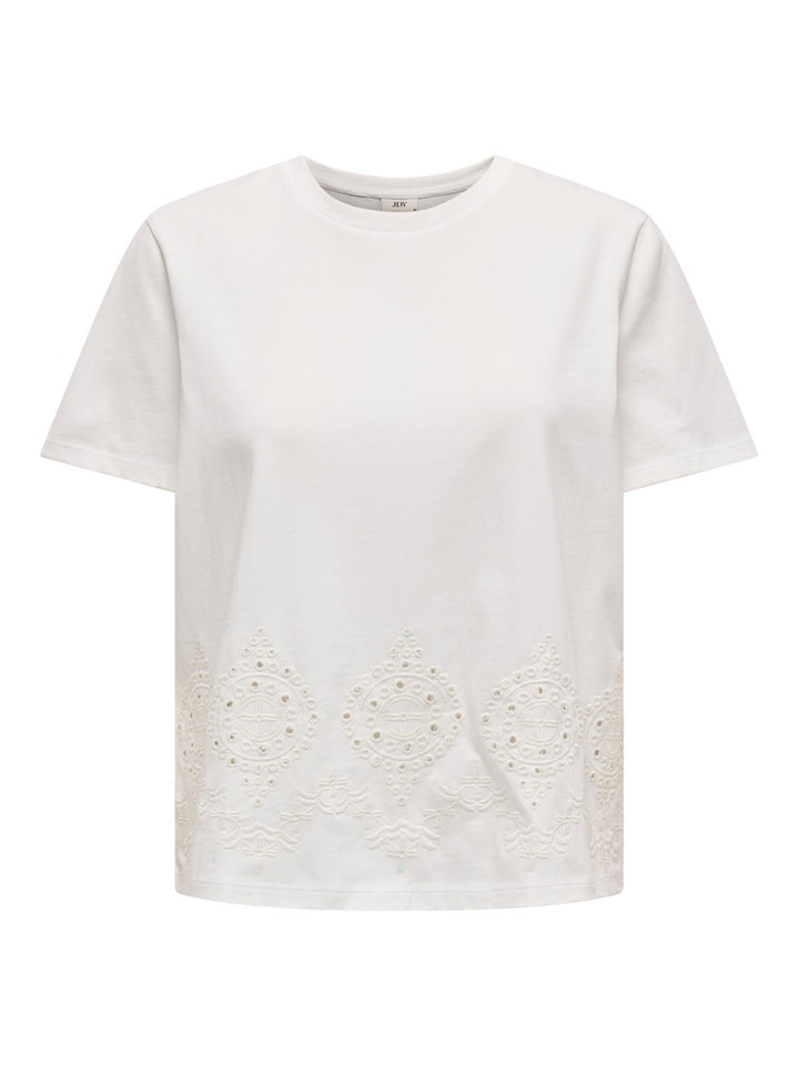 Jdycif Ss Broderie Anglaise Top - Off-white