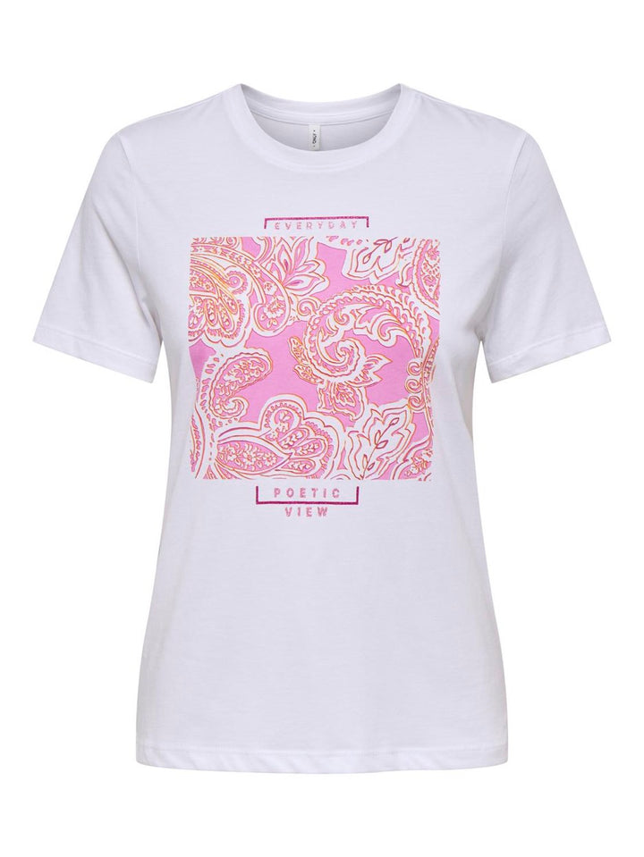 Onlabby Life Reg S/s Aop Top Box Jr - Off-white