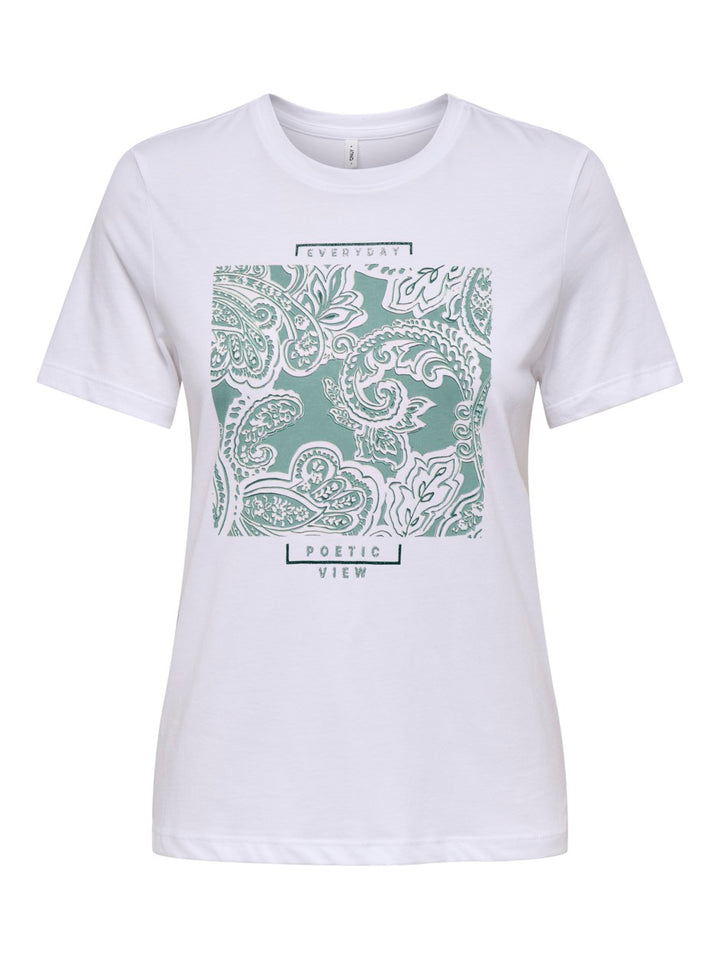 Onlabby Life Reg S/s Aop Top Box Jr - Off-white