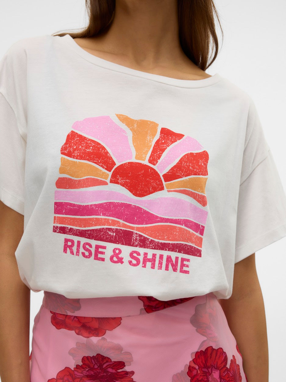 Vmdina S/s Boat Neck Top Jrs Btq Ga - Off-white