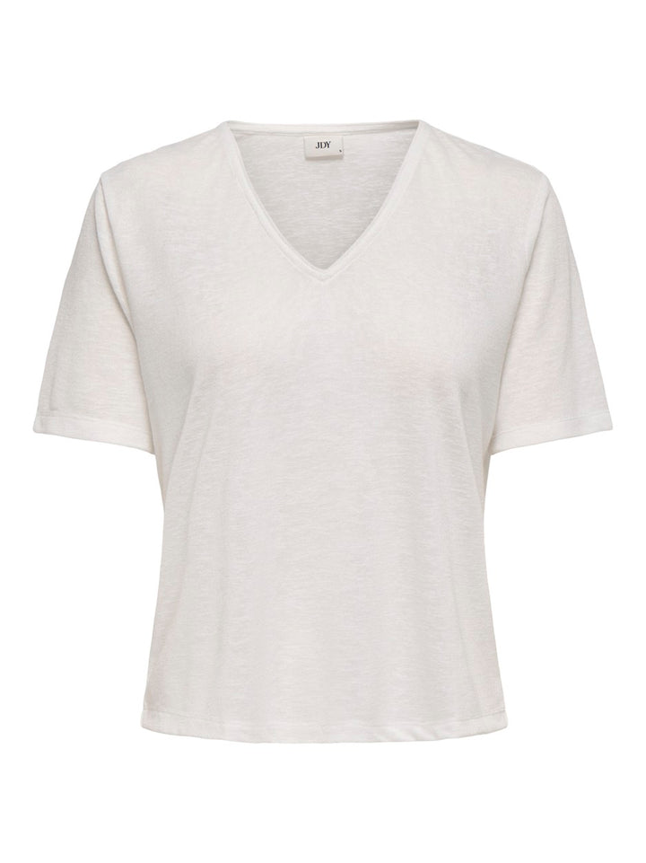 Jdycamille S/s V-neck Glitter Top J - Off-white