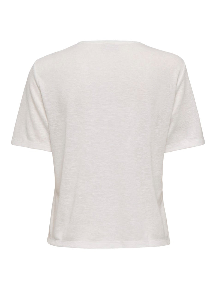 Jdycamille S/s V-neck Glitter Top J - Off-white