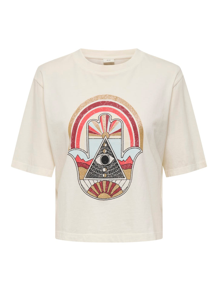 Jdycarla S/s Washed Print Top Jrs - Off-white