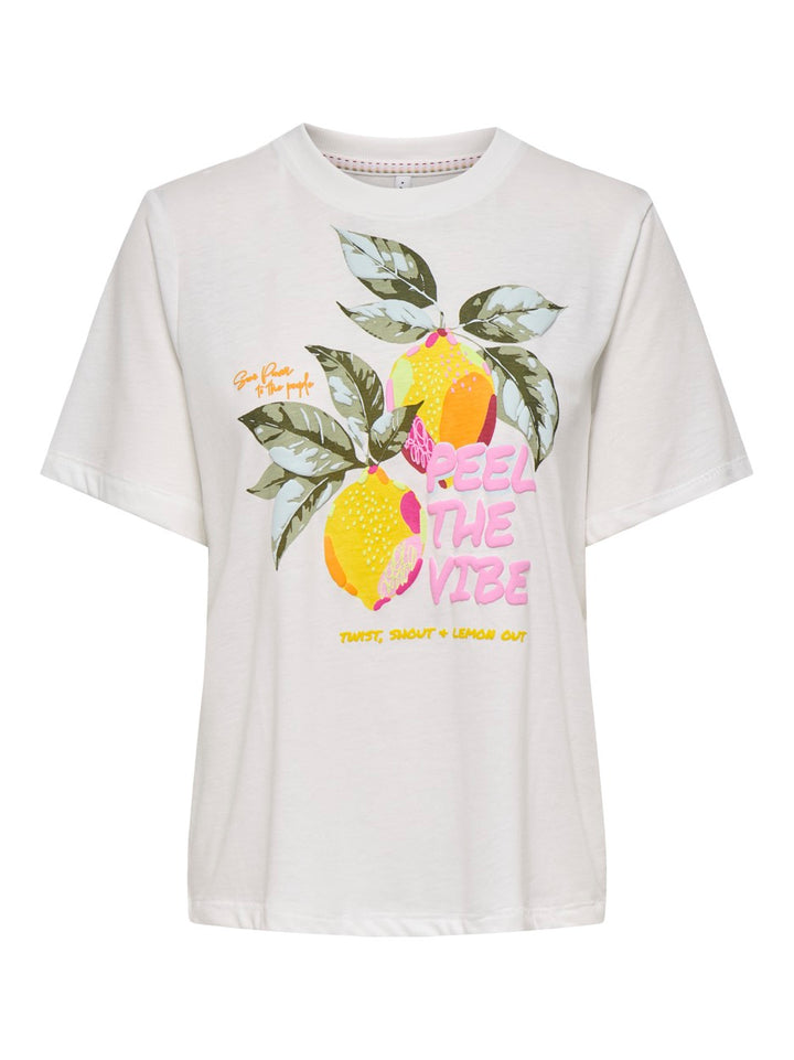 Onlblinis Life S/s Fruit Top Box Jrs - Off-white