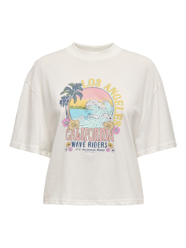 Jdybena Ss Loose Fit Print Top - Off-white