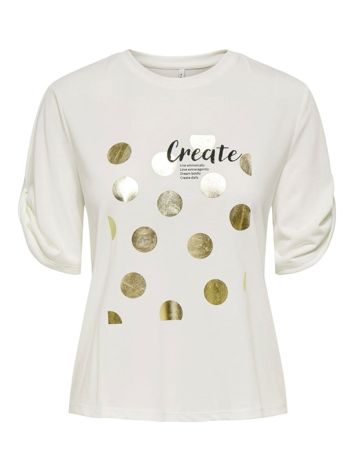 Onlfree Life S/s Create Top Box Jrs - Off-white