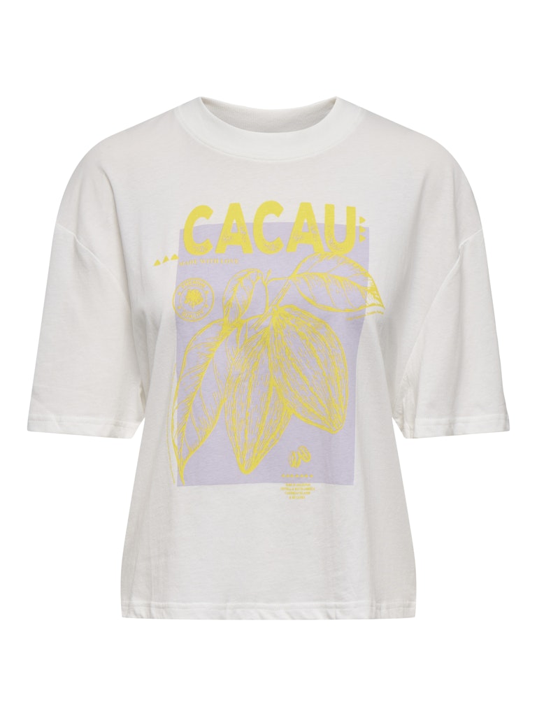 Jdybena Ss Loose Fit Print Top - Off-white