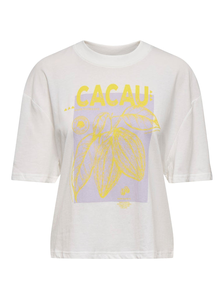 Jdybena Ss Loose Fit Print Top - Off-white