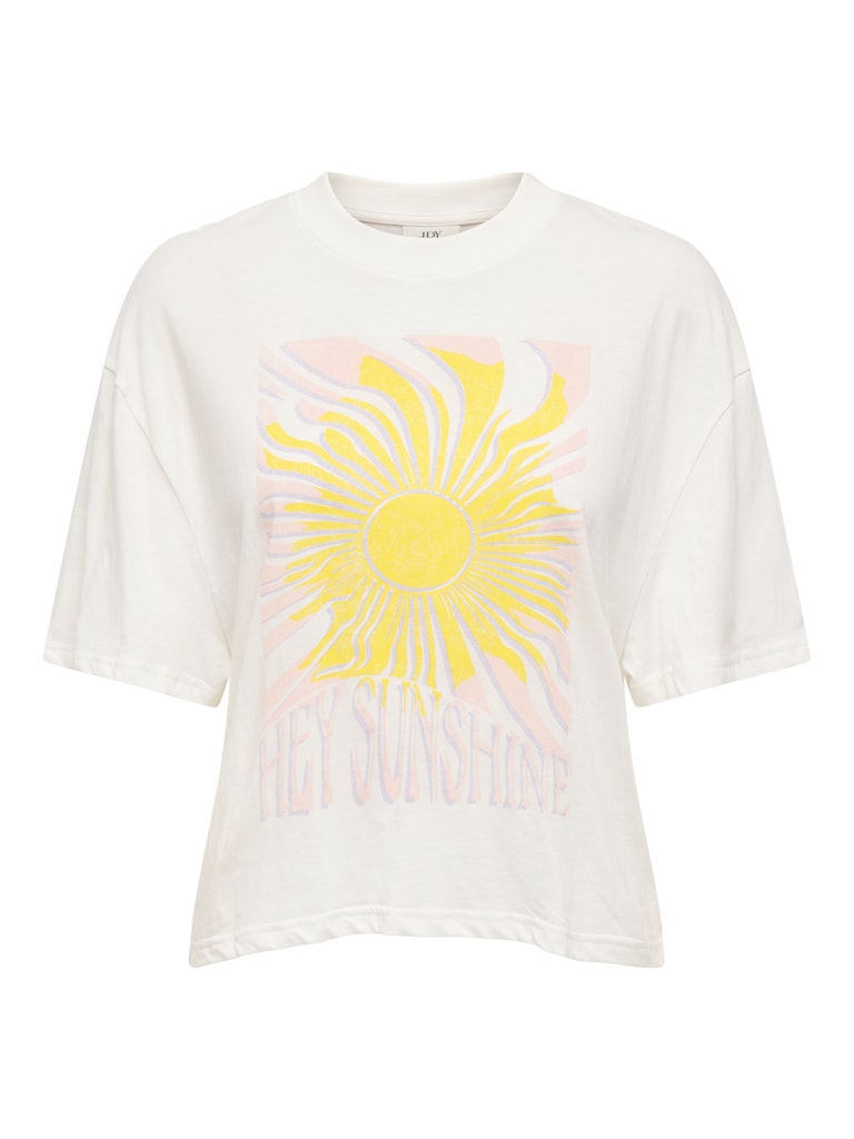 Jdybena Ss Loose Fit Print Top - Off-white