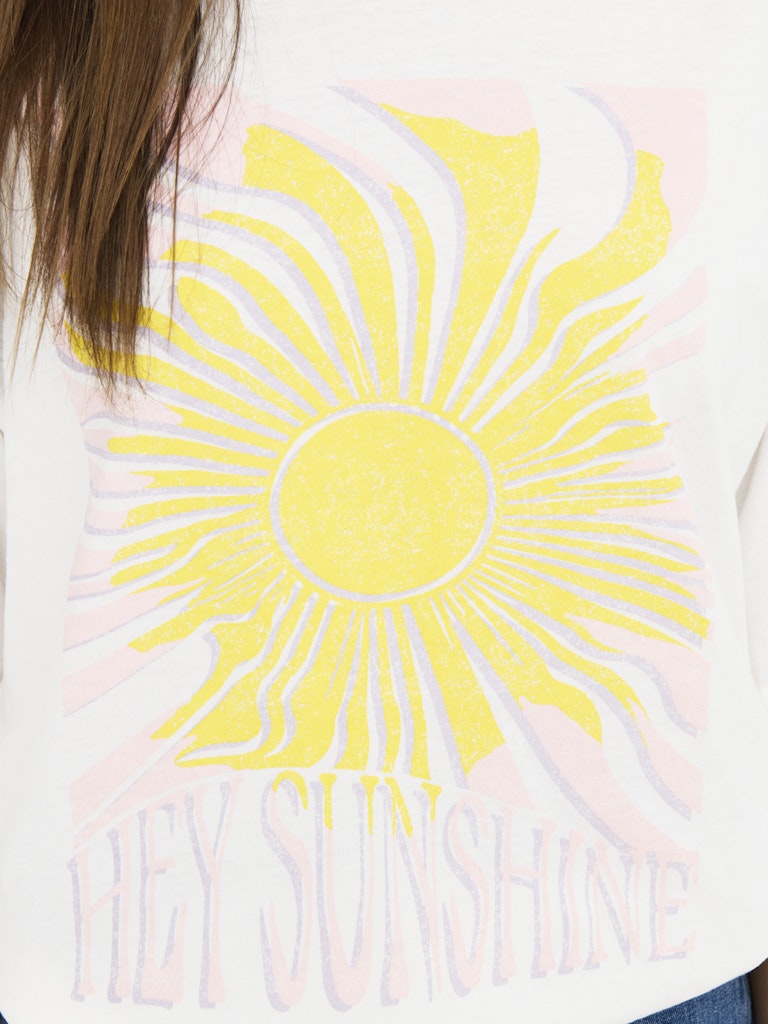 Jdybena Ss Loose Fit Print Top - Off-white