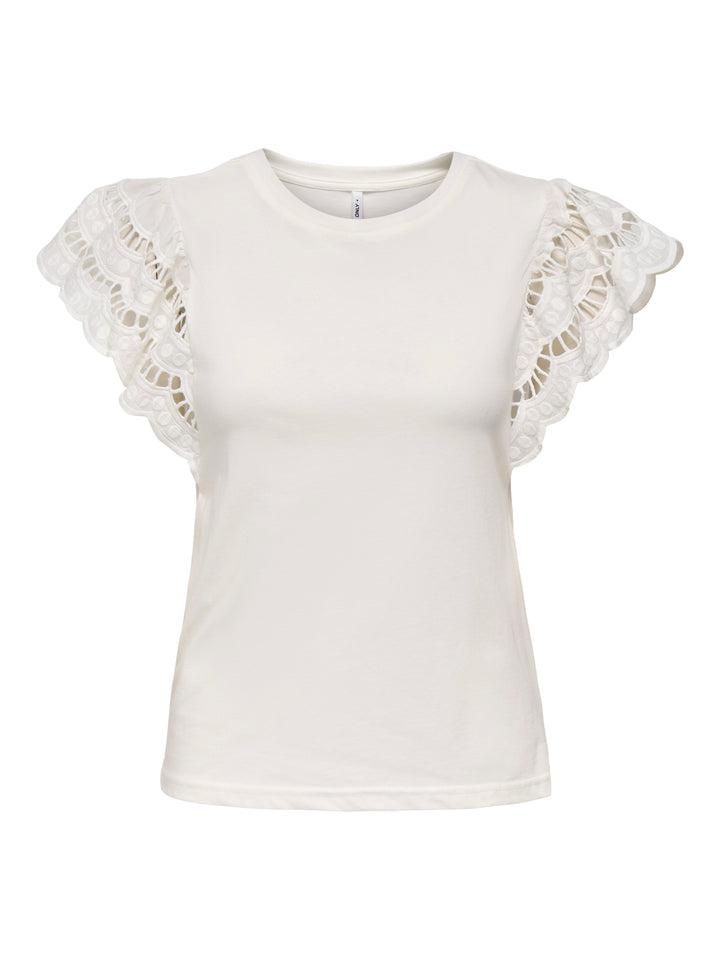 Onlmacy S/s O-neck Mix Top Box Jrs - Off-white