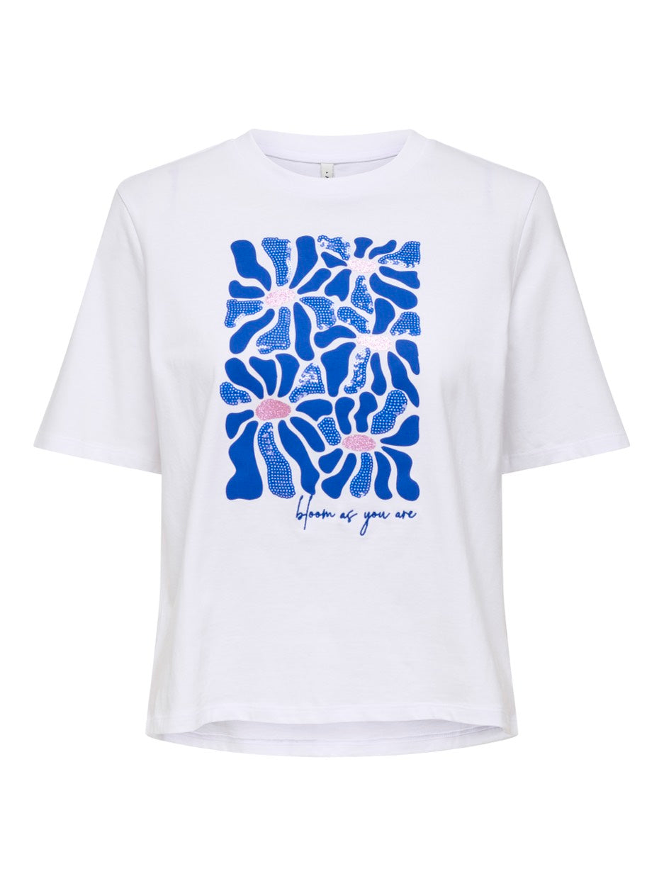 Onlrita S/s Flower Top Box Jrs - Off-white