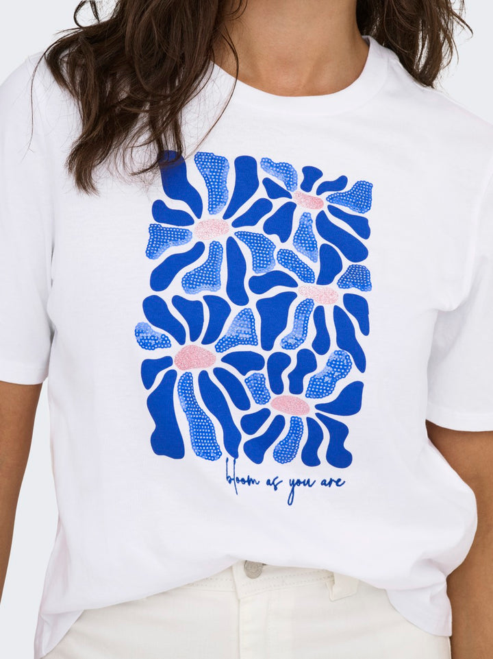 Onlrita S/s Flower Top Box Jrs - Off-white