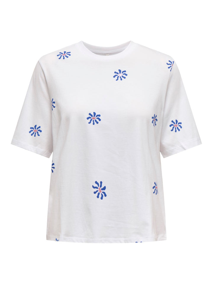 Onlrita S/s Flower Top Box Jrs - Off-white