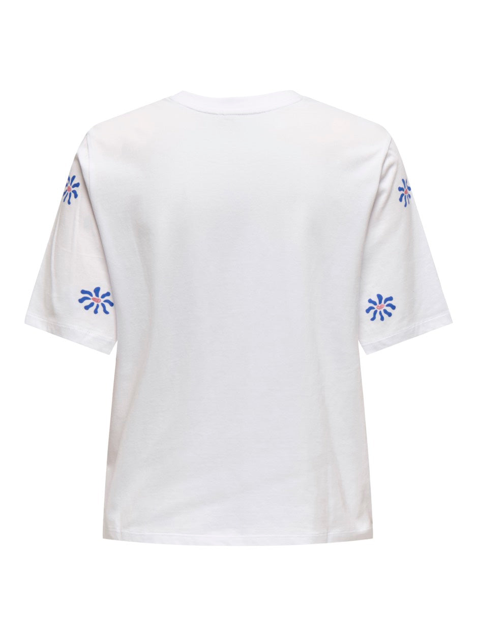 Onlrita S/s Flower Top Box Jrs - Off-white