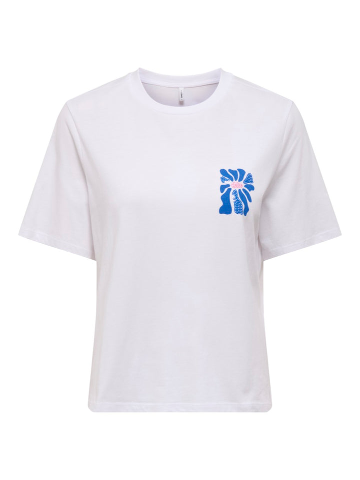 Onlrita S/s Flower Top Box Jrs - Off-white