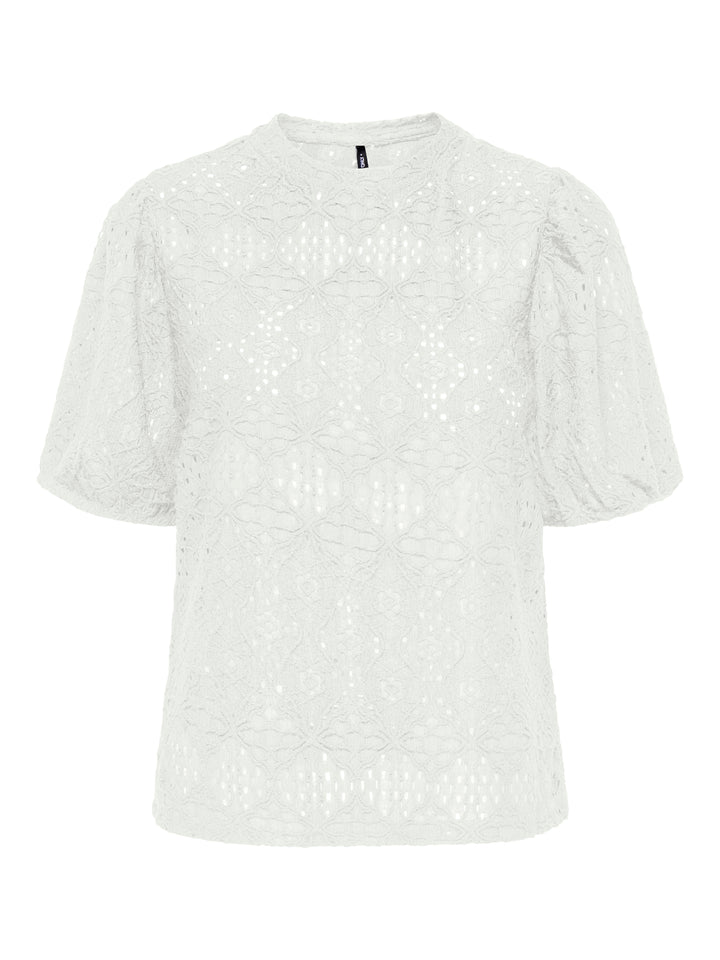 Onlluz S/s Puff Sleeve Top Jrs - Off-white