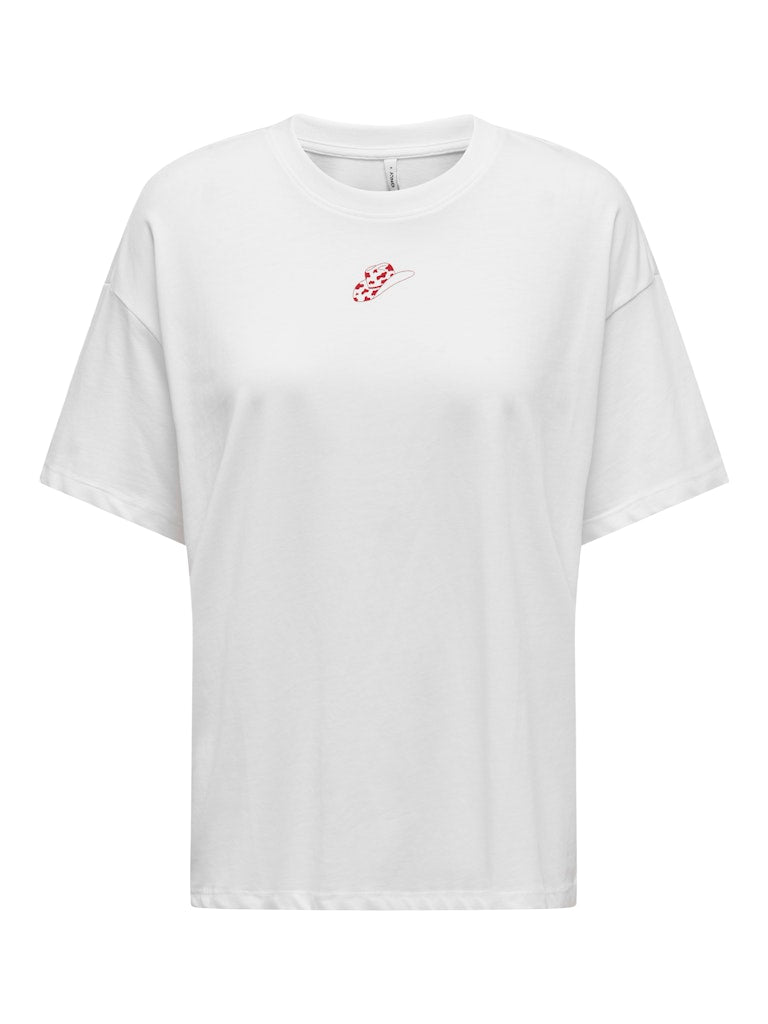 Onlvivvi Life S/s Lovely Top Jrs - Off-white