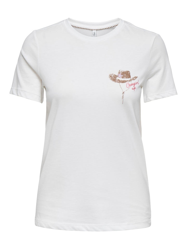 Onlkita Life Reg S/s Texana Top Cs Jrs - Off-white