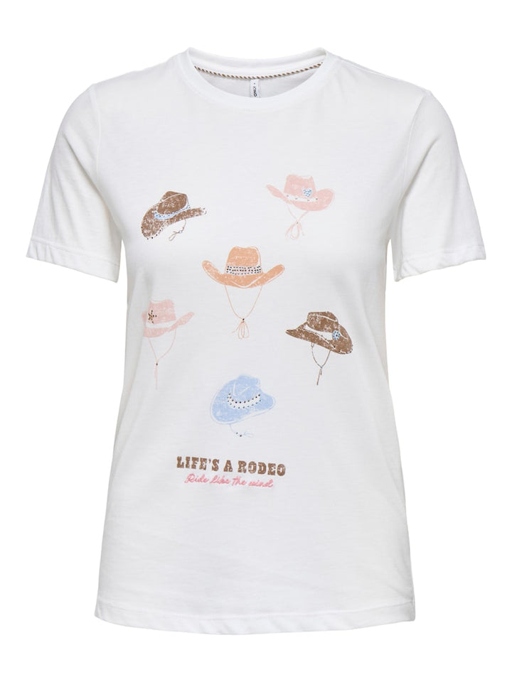 Onlkita Life Reg S/s Texana Top Cs Jrs - Off-white