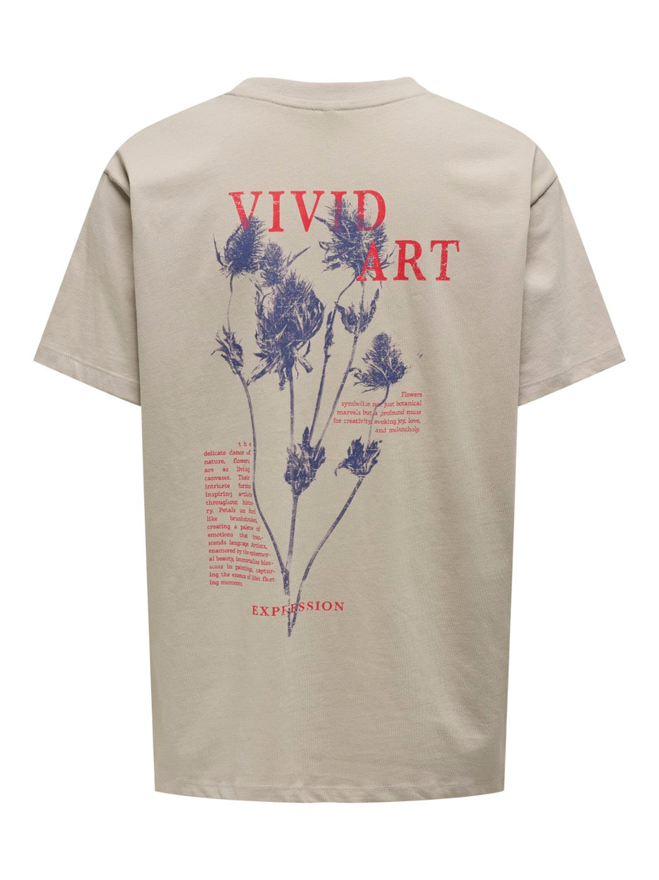 Onlpoppy Life S/s Flower Top Box Jr - Zand