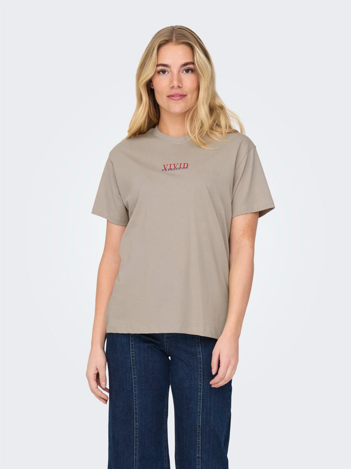 Onlpoppy Life S/s Flower Top Box Jr - Zand