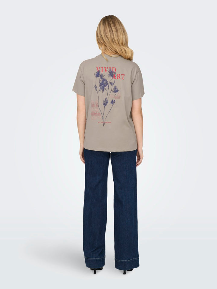 Onlpoppy Life S/s Flower Top Box Jr - Zand