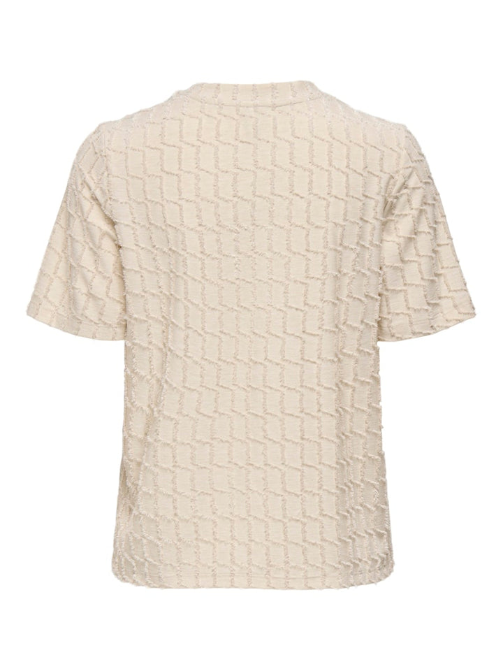 Onlines Life 2/4 O-neck Glitter Top Jrs - Beige