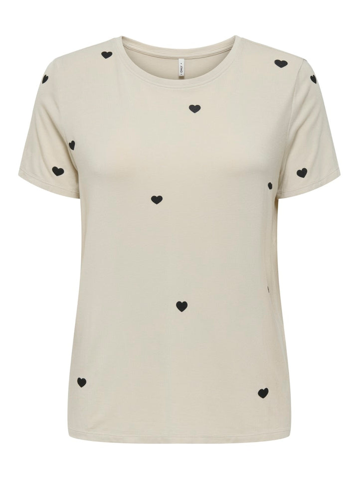 Onlkarli S/s Reg O-neck Heart Top Cs Jrs - Kit