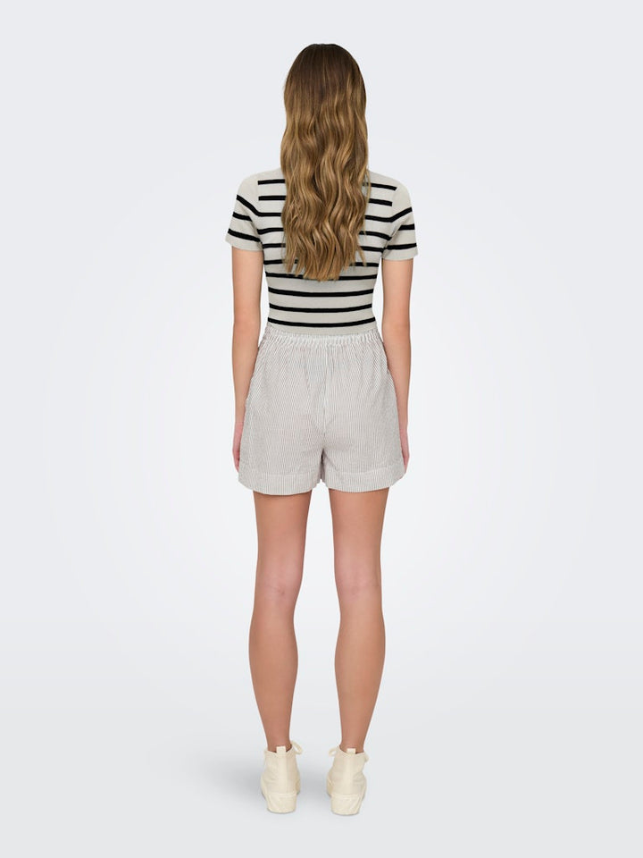 Jdycirkeline Ss Crop Top - Ecru Dessin