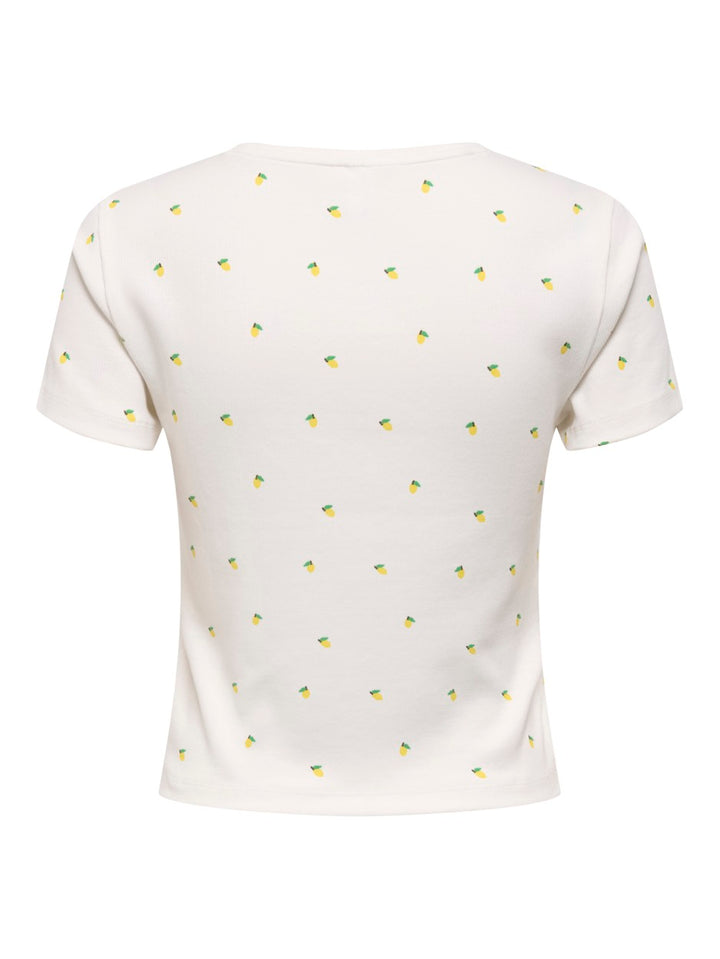 Onlfenja Life Ss Aop Top Jrs Noos - Wit Dessin