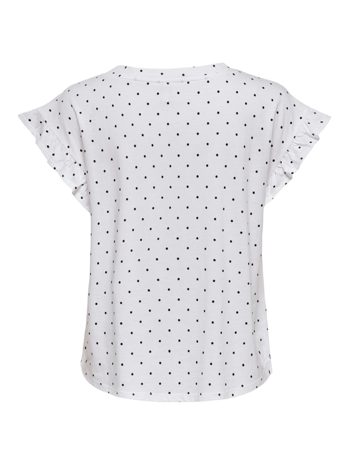 Onlgrape S/s Frill O-neck Top Jrs - Wit Dessin