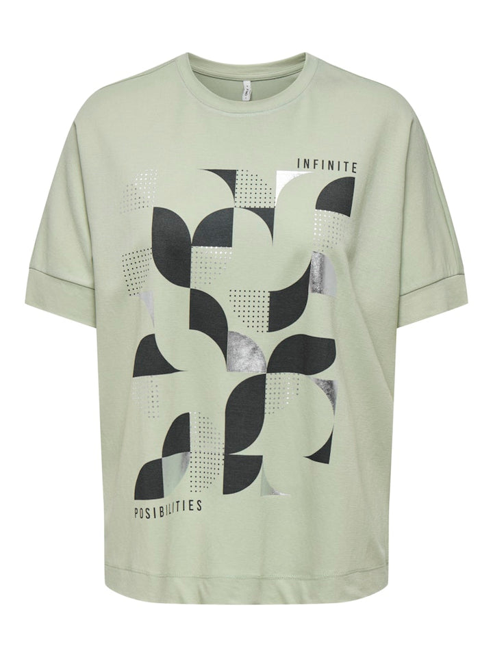 Onljany S/s O-neck Print Top Box Jrs - Olijf