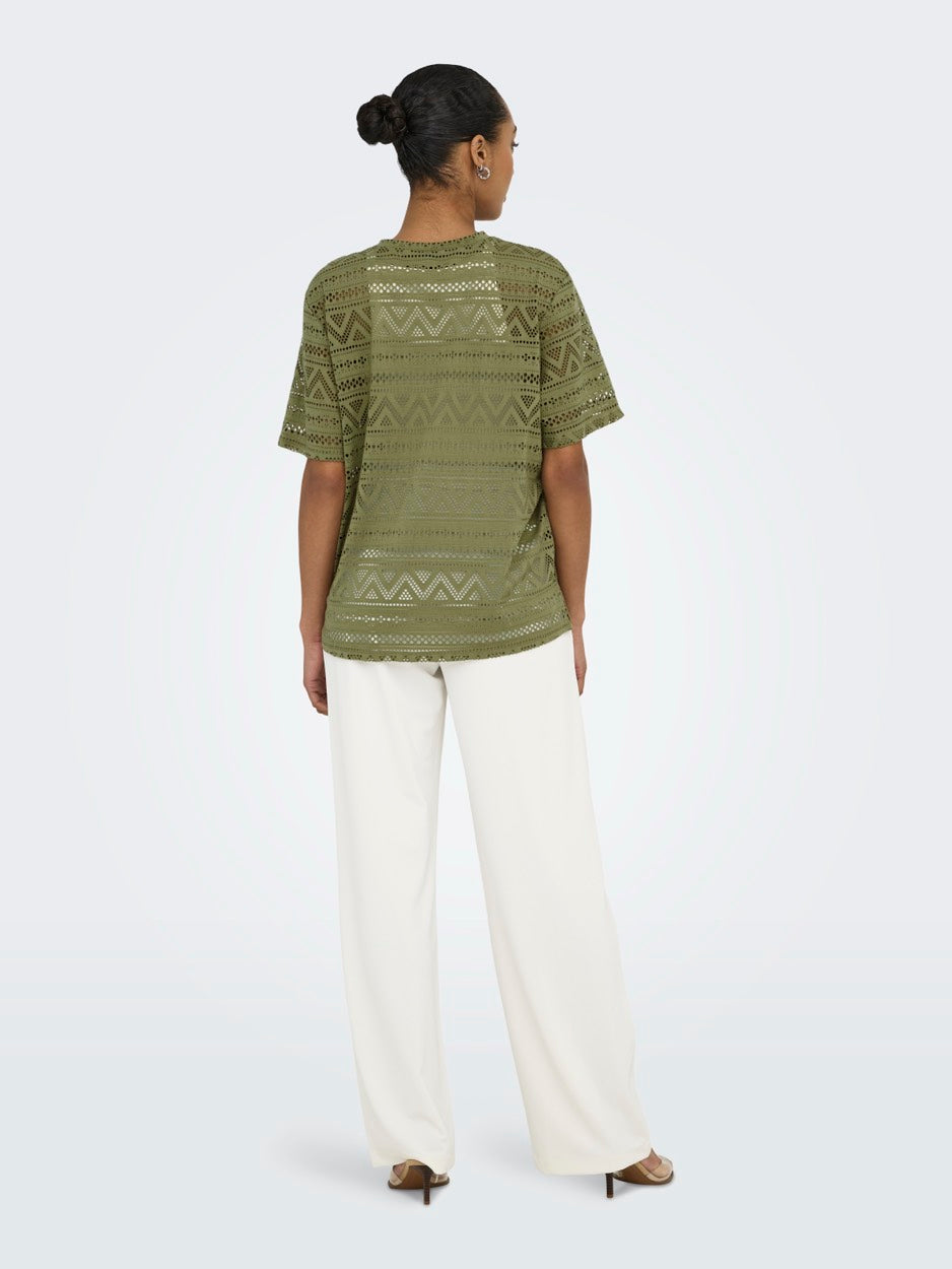 Onlaniri S/s O-neck Top Jrs - Army