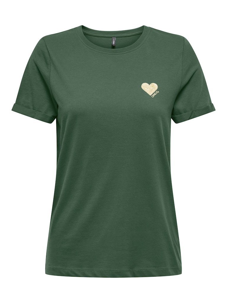 Onlkita Life S/s Top Noos - Donkergroen