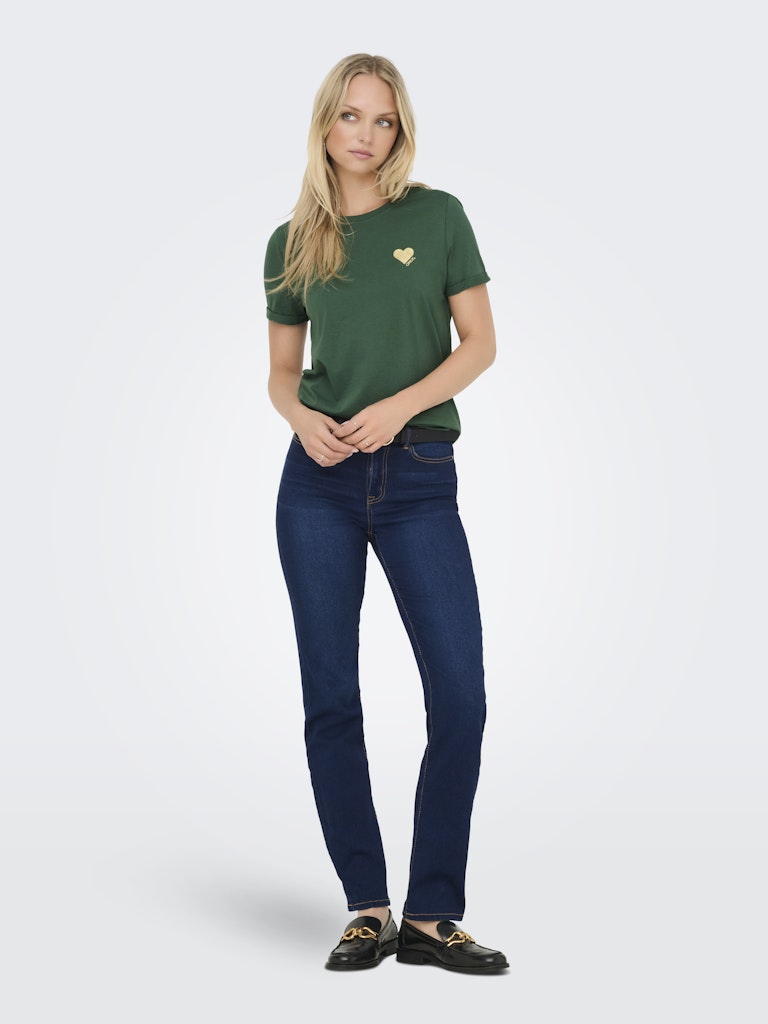 Onlkita Life S/s Top Noos - Donkergroen