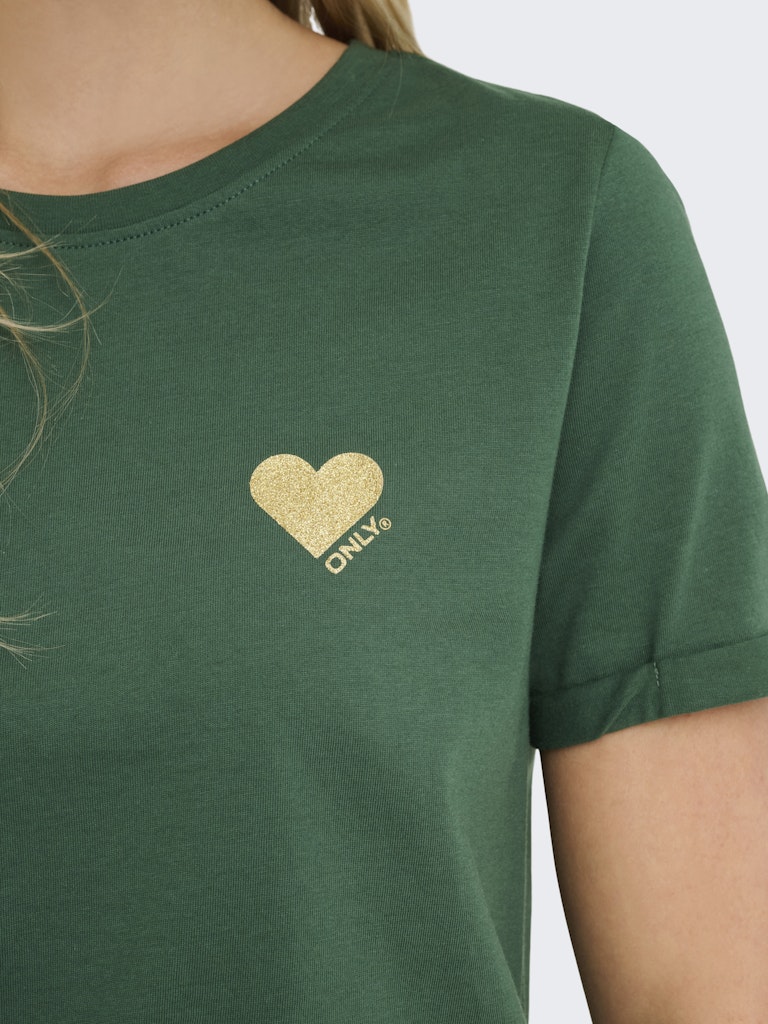 Onlkita Life S/s Top Noos - Donkergroen