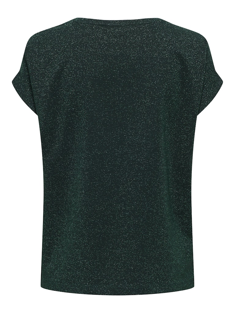 Onlmoster Glitter S/s Top Jrs - Donkergroen