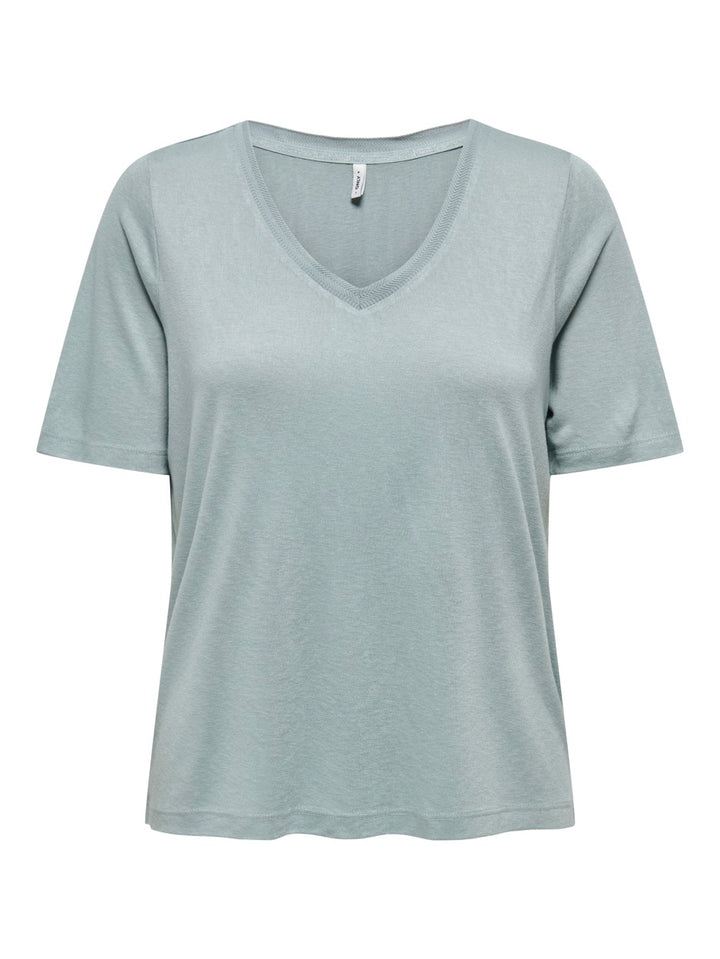 Onlelise S/s V-neck Top Jrs Noos - Lichtblauw