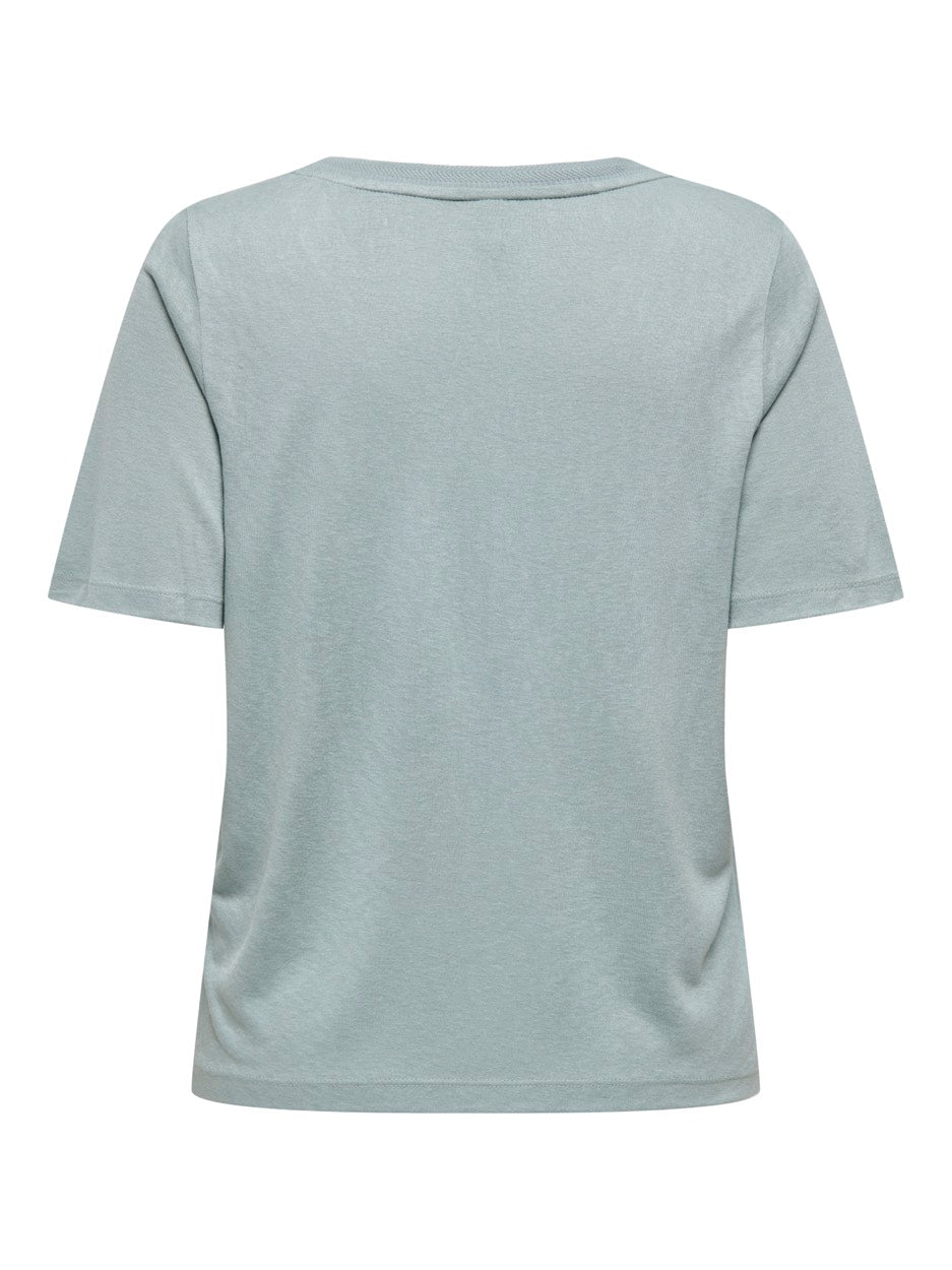Onlelise S/s V-neck Top Jrs Noos - Lichtblauw